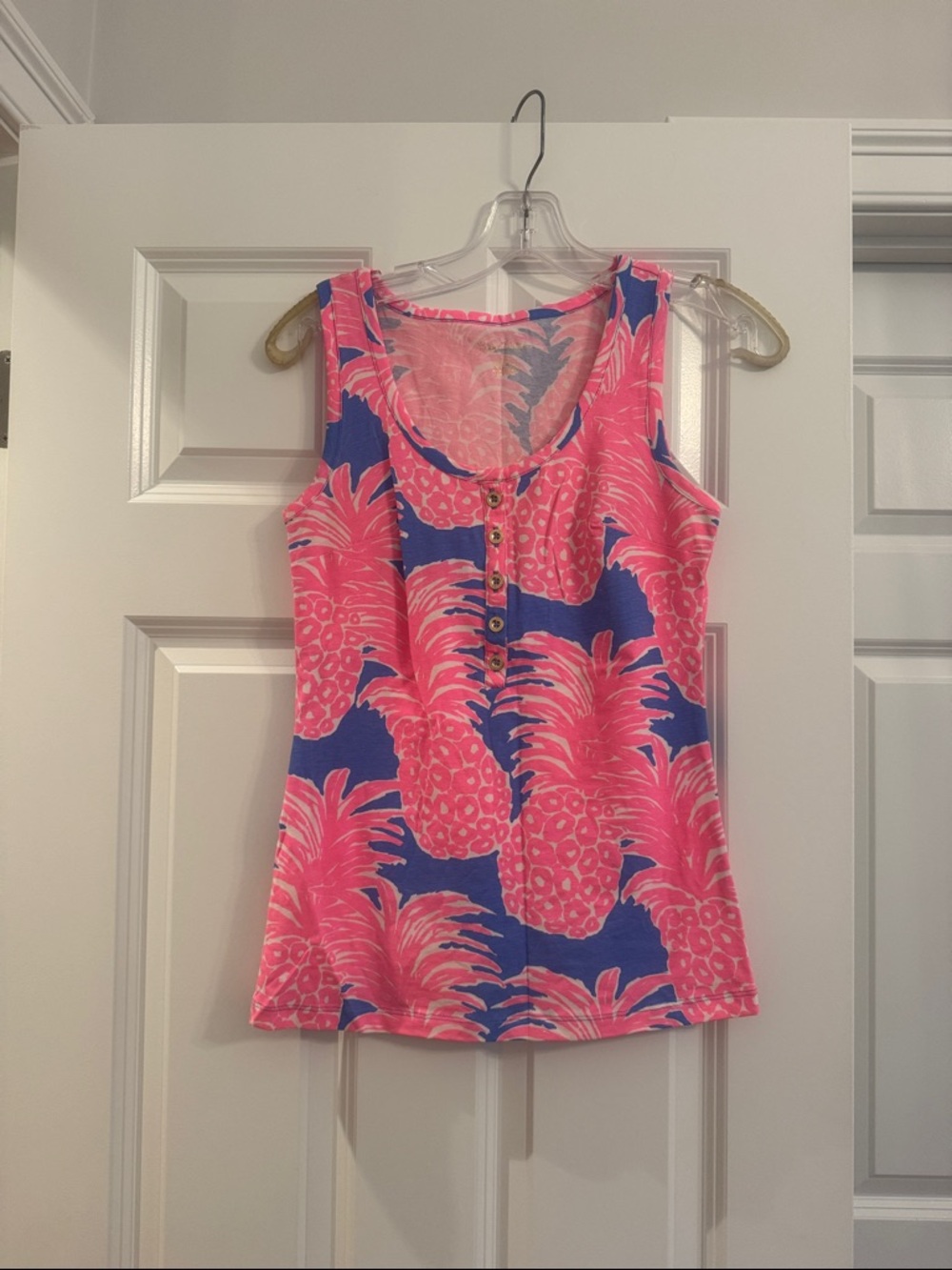 Lilly Pulitzer Blue & Hot Pink Pineapple Tank